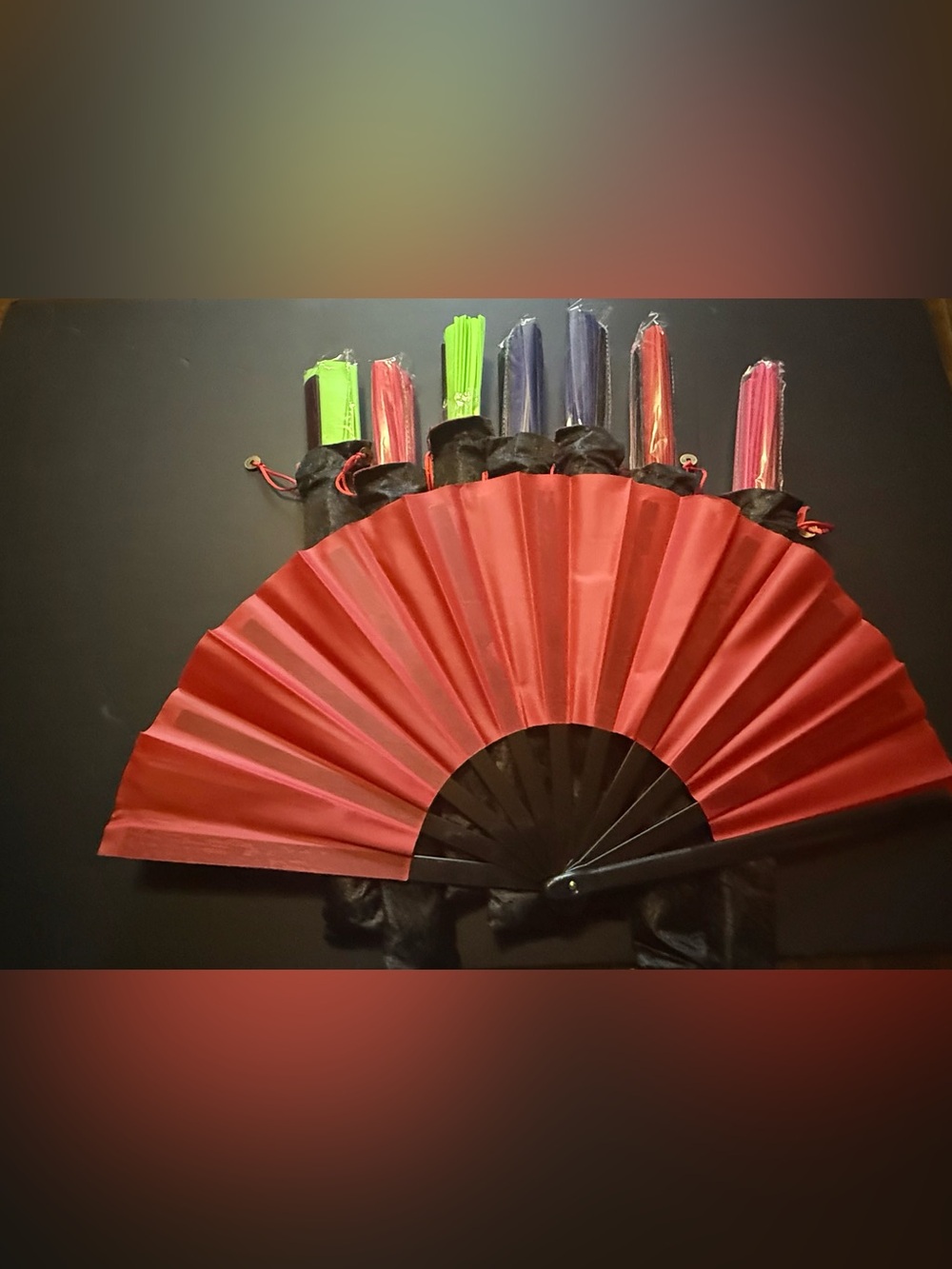 No Boundaries Red Folding Hand Fan